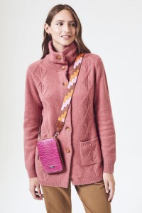 Cardigan Solapa Rosa