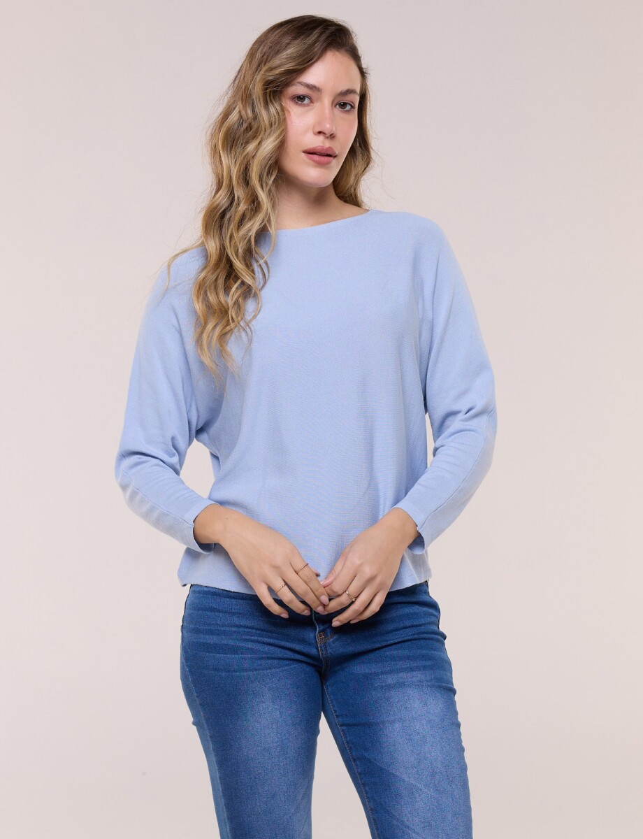 Buzo Básico Manga Dolman - Celeste 