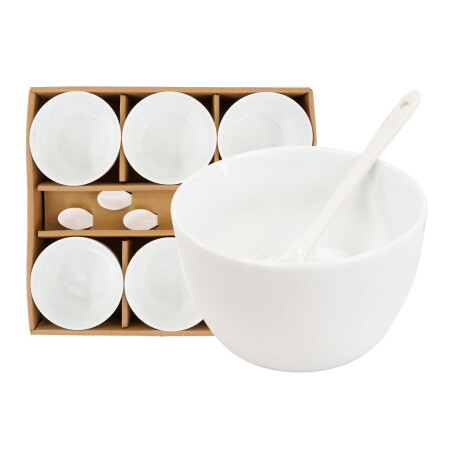 Set de 6 bowls + 6 cucharas Set de 6 bowls + 6 cucharas