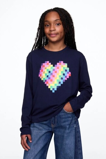 Remera Gráfico Manga Larga Niña Navy Uniform