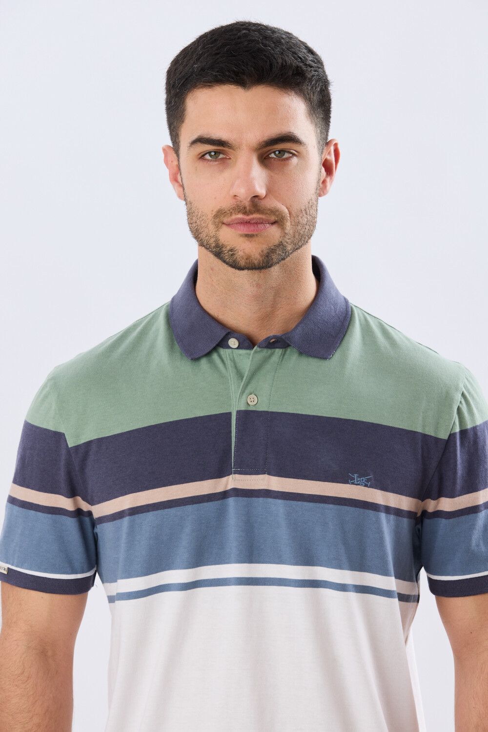 REMERA POLO RAYADA JERSEY Verde