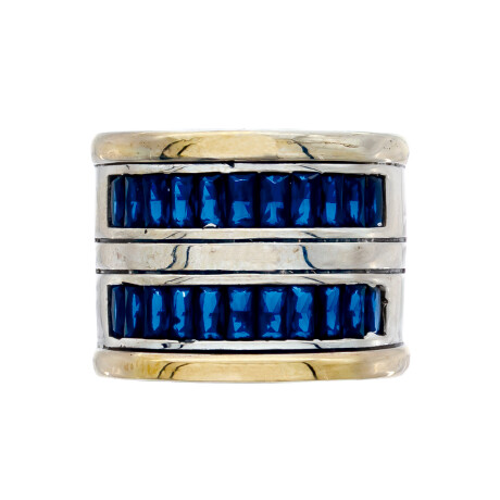 Anillo de plata 925, double en oro 18 ktes y circonias. Anillo de plata 925, double en oro 18 ktes y circonias.