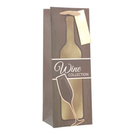 Bolsa Botella Top "Wine" Colores Marron