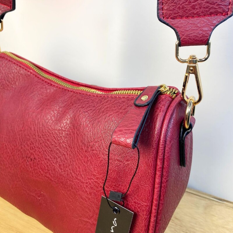 Cartera y Monedero Cuerina Wanna Bordo