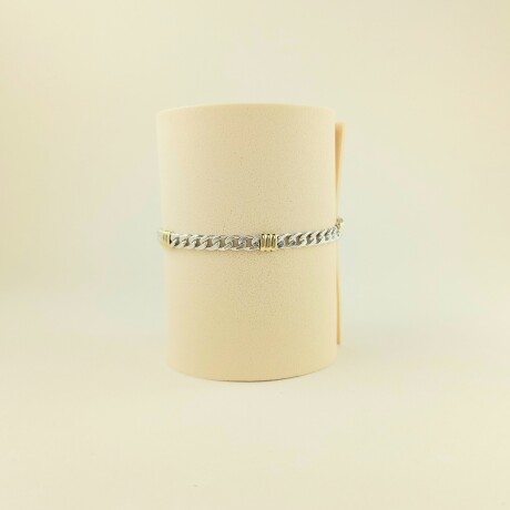 Pulsera de plata 925 y double en oro 18 ktes. Modelo, GRUMETTE. Pulsera de plata 925 y double en oro 18 ktes. Modelo, GRUMETTE.