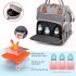 Silla Mecedora Bouncer Bebé + Mochila Maternal Impermeable Variante Color Celeste Salmon