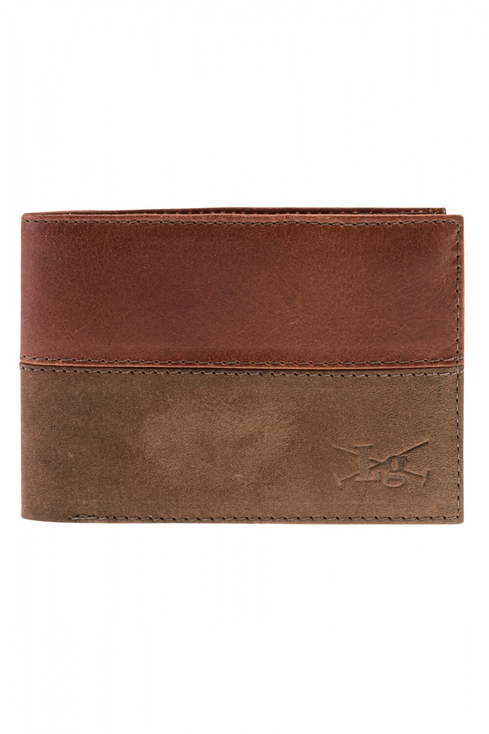 BILLETERA DE CUERO COMBINADA Marron