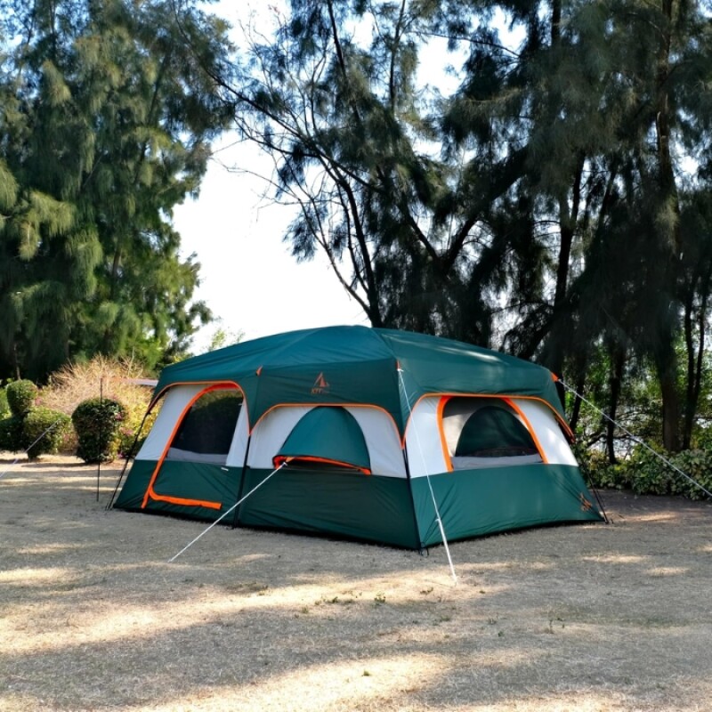 Carpa Estructural Reforzada con Avance 4-6 Personas Verde