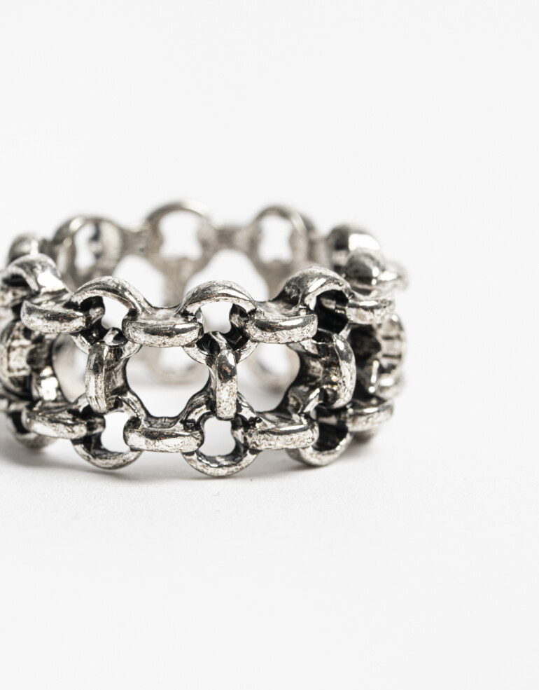 Anillos Chicos Metal Anillo Chico Mesh - Plateado Antique Silver