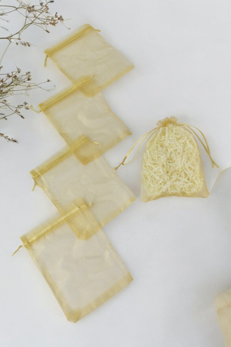 Pack x 100 - Bolsas organza 12x17 cm - ORO 