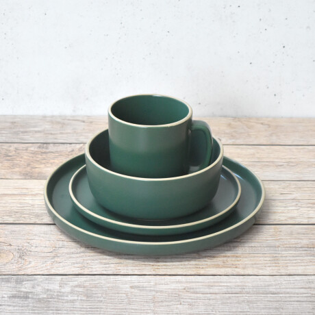 Juego de vajilla de cerámica 16 piezas color verde Juego de vajilla de cerámica 16 piezas color verde