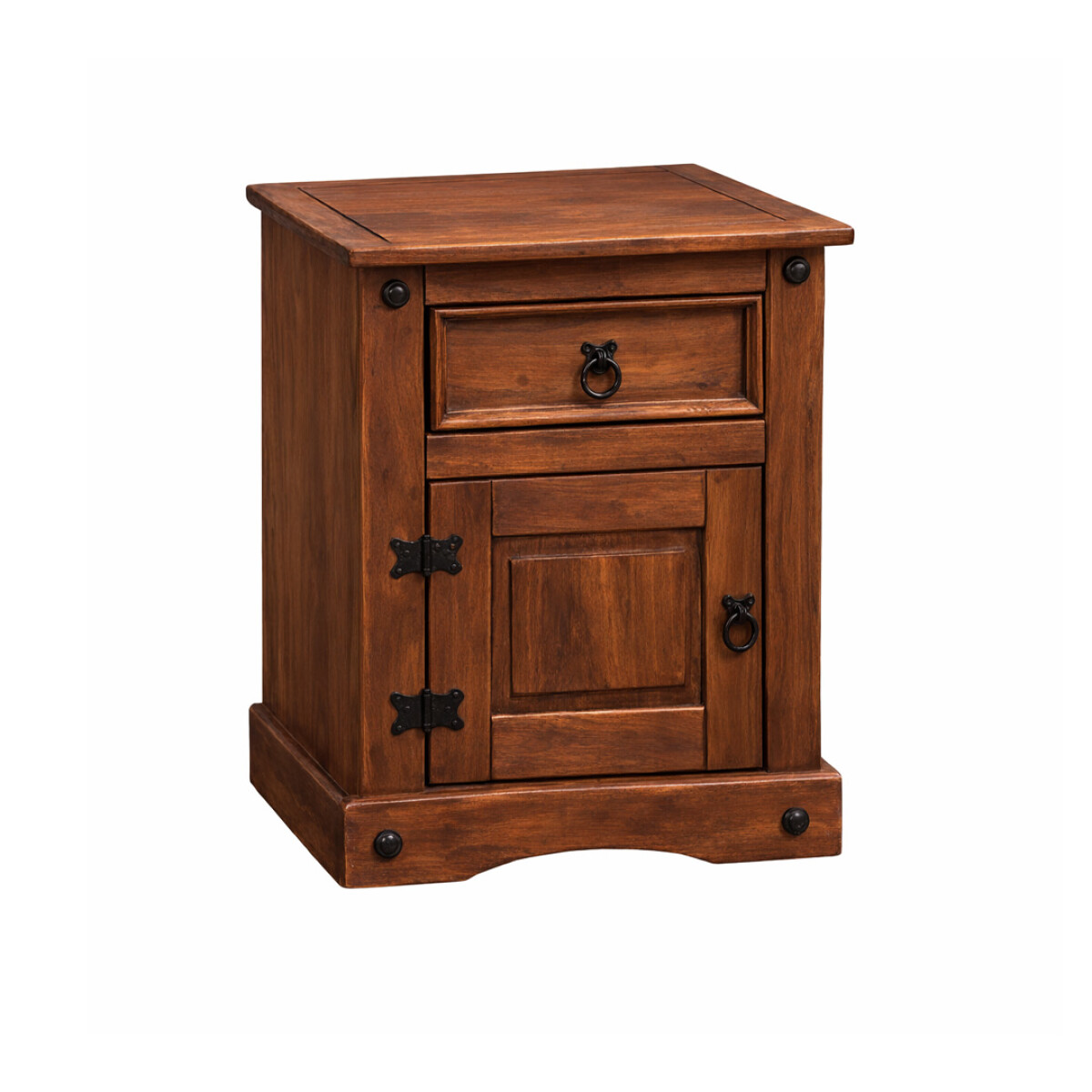 Mesita De Luz De Madera Maciza 1 Cajón 1 Puerta 