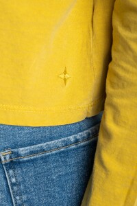 Remera Manga Larga Algodon Lavado Mostaza