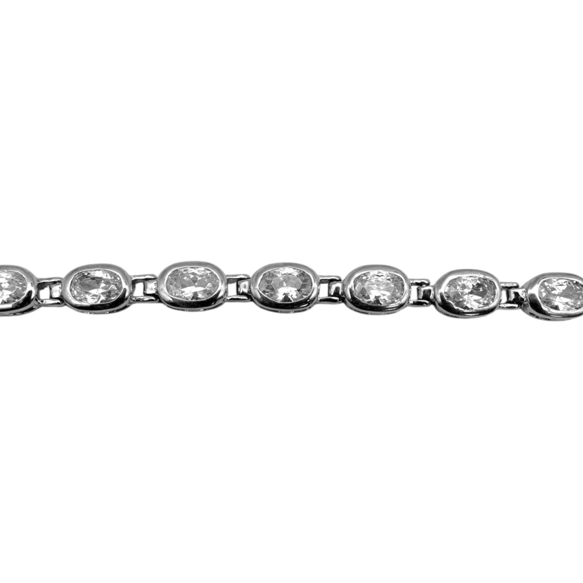 Pulsera oval con zirconias - Plata 925 - piedra zirconia - PU3897 - conpiedra 
