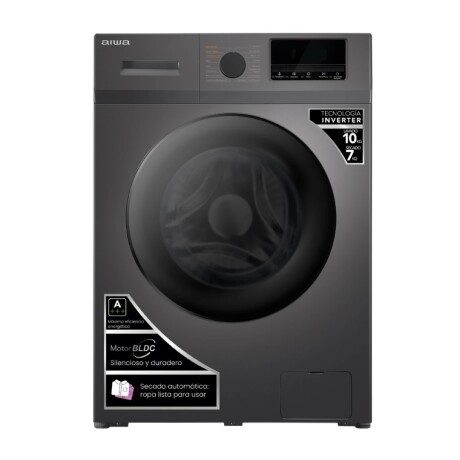 Lavasecarropas AIWA 10 KG/7 KG LS-107 inverter dark inox. Lavasecarropas AIWA 10 KG/7 KG LS-107 inverter dark inox.