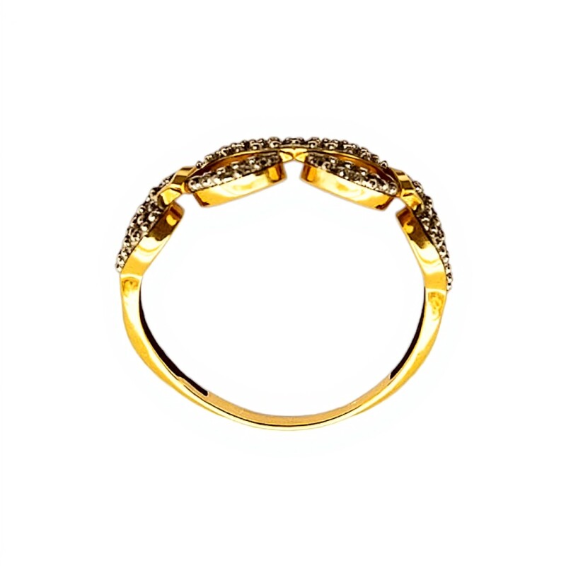 Anillo Eslabón-Oro Bajo-Piedra Zirconia-AN8098 conpiedra