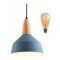 Lampara Colgante De Techo Color Y Madera Diseño Nordico Azul