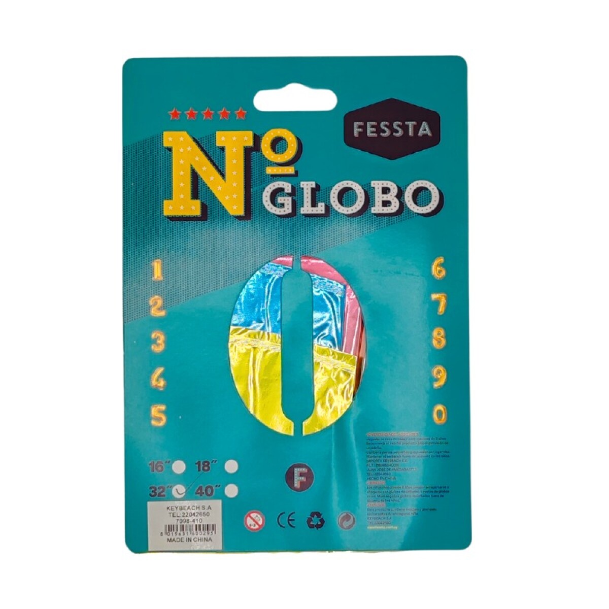 Globo Fessta Número 32" Multicolor - CERO 