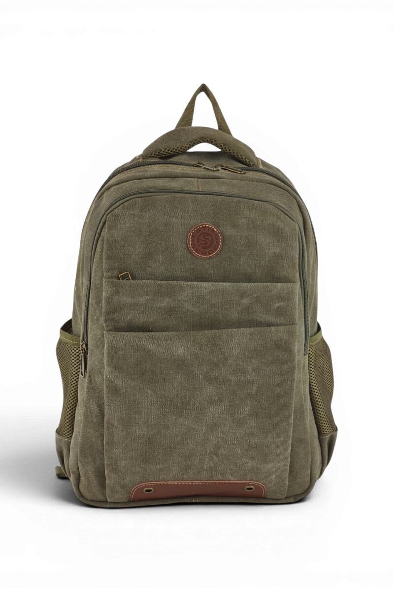 Mochila porta laptop de lona Verde