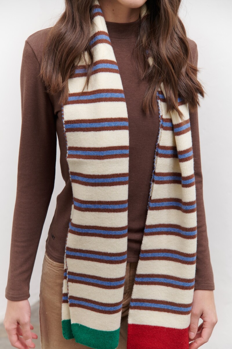 BUFANDA STRIPE NATURAL