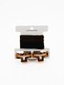 SET GOMITAS Y BROCHES MARRON