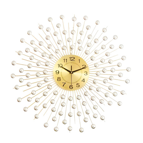 Reloj De Pared Sol Dorado Con Brillos Reloj De Pared Sol Dorado Con Brillos
