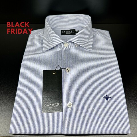 CAMISA DE LINO Blanco rayado