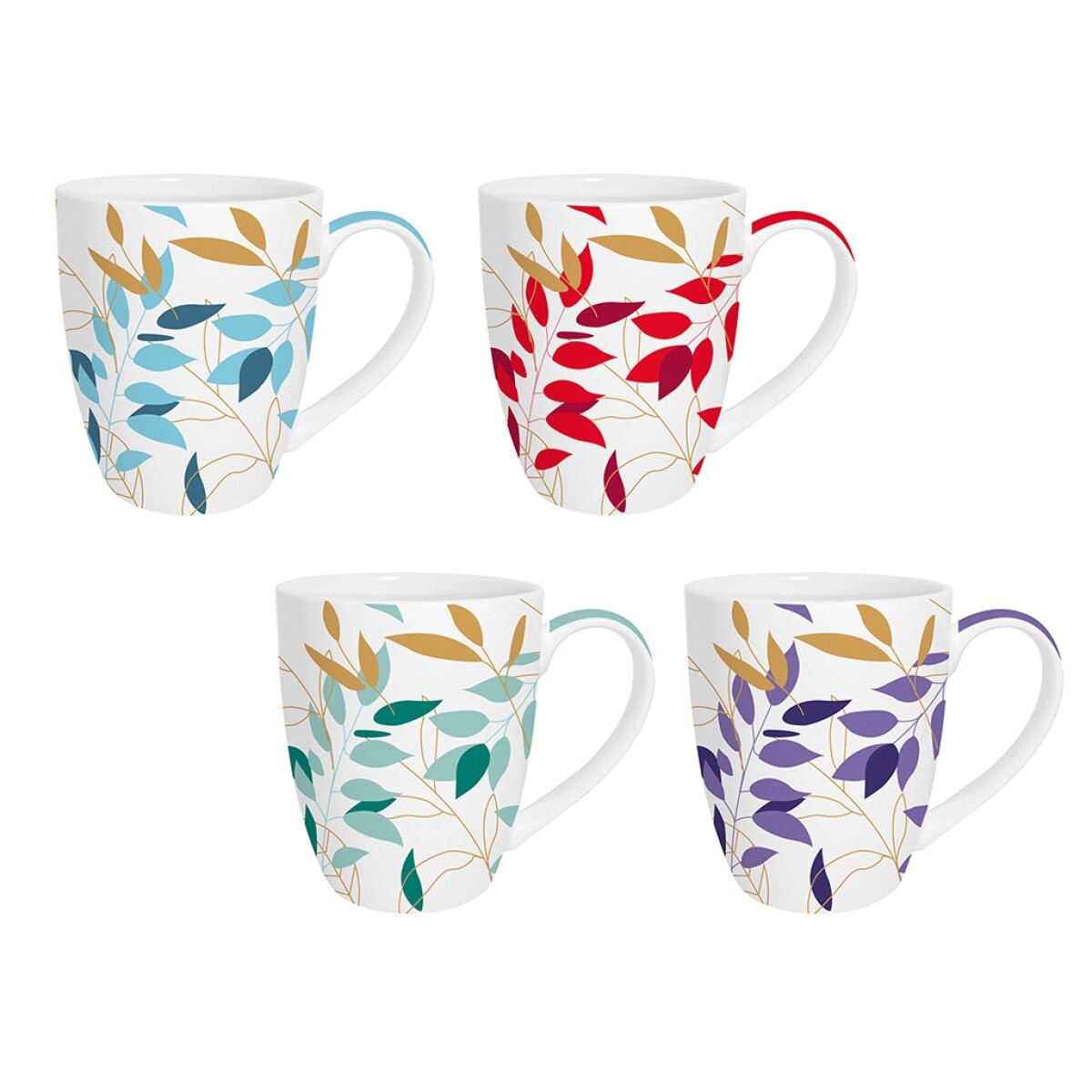 MUG BOMBE 340ML HOJAS DE COLORES 