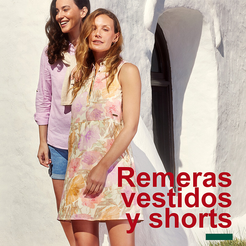 Remeras vestidos y shorts