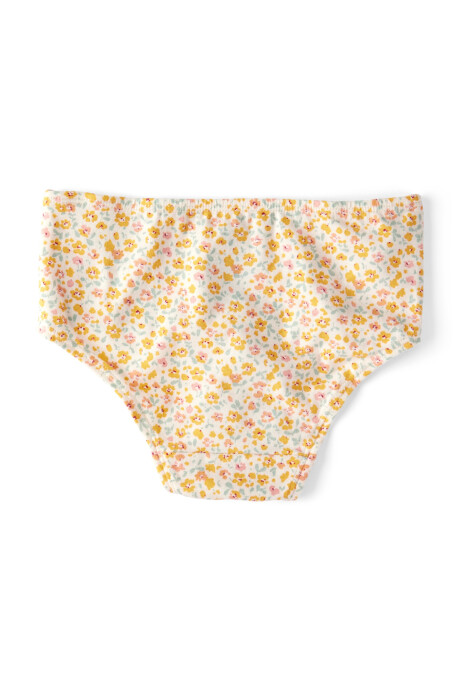 Pack siete bombachas de algodón, diseños corazones, flores y rayas. Talles 2/3T-4/5T Sin color