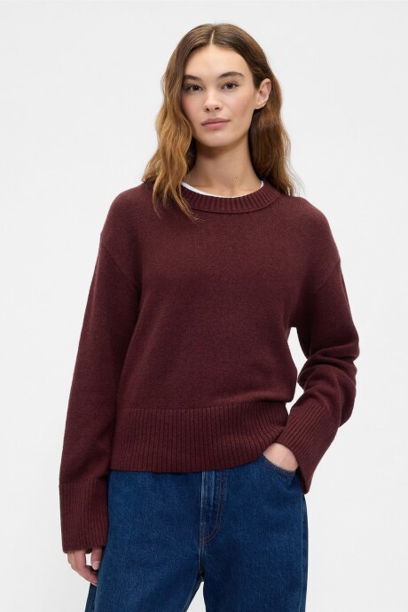 Buzo Cashsoft Mujer Deep Rouge Heather