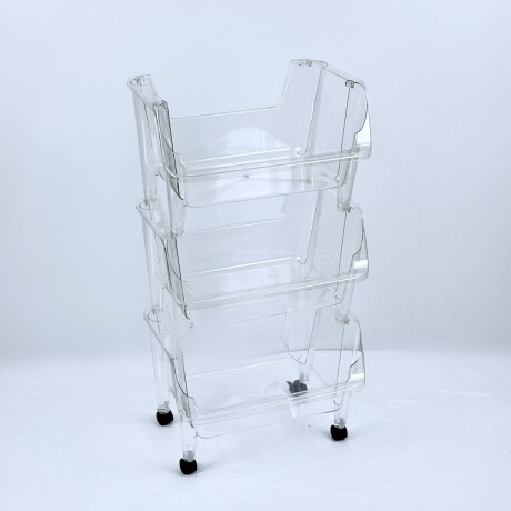 Carrito Organizador Acrílico 3 Estantes 80cm Carrito Organizador Acrílico 3 Estantes 80cm