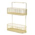 Organizador de Baño Metálico P/ Colgar con 2 Niveles Estante Color Dorado