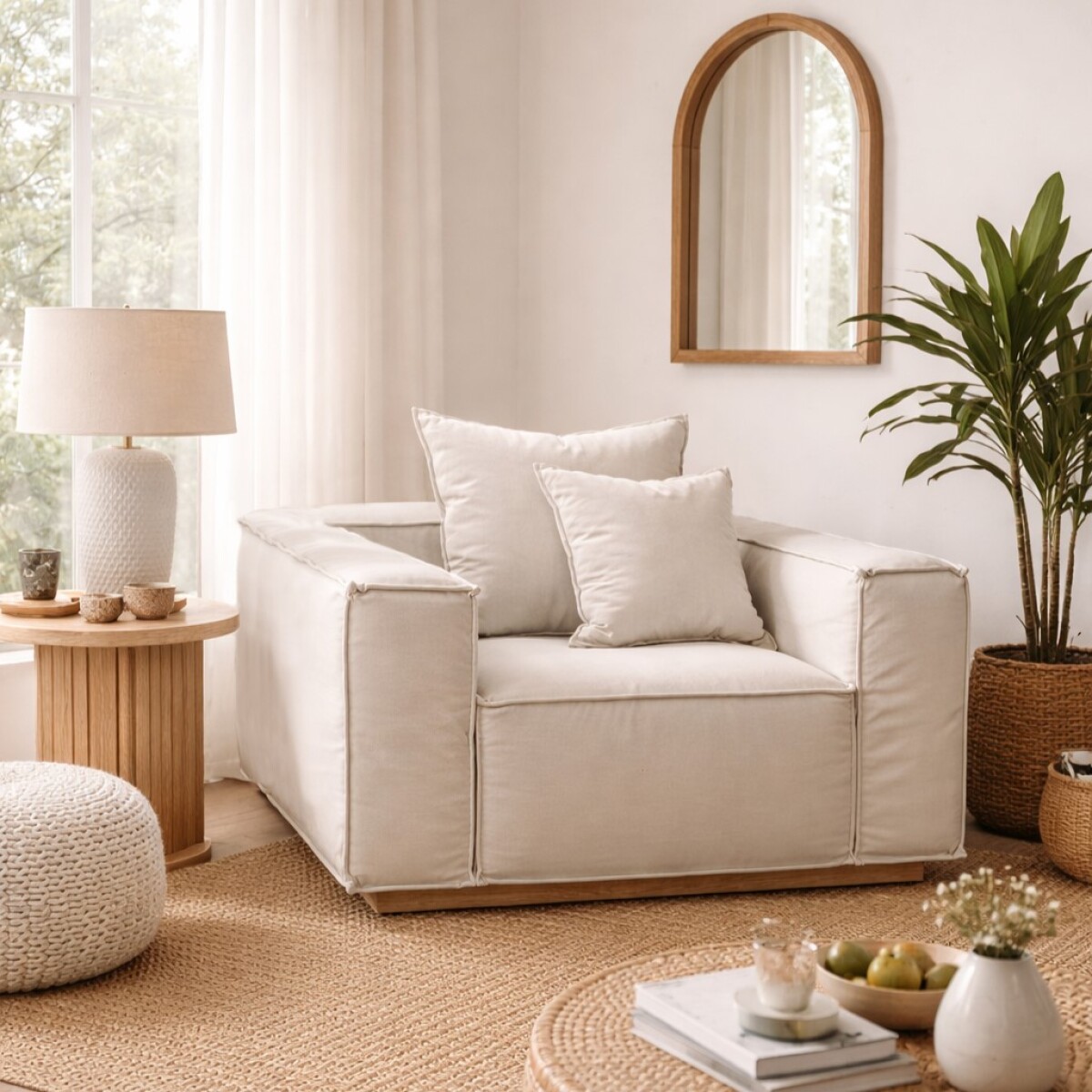 Sillón Luciana 1 cuerpo - Beige 