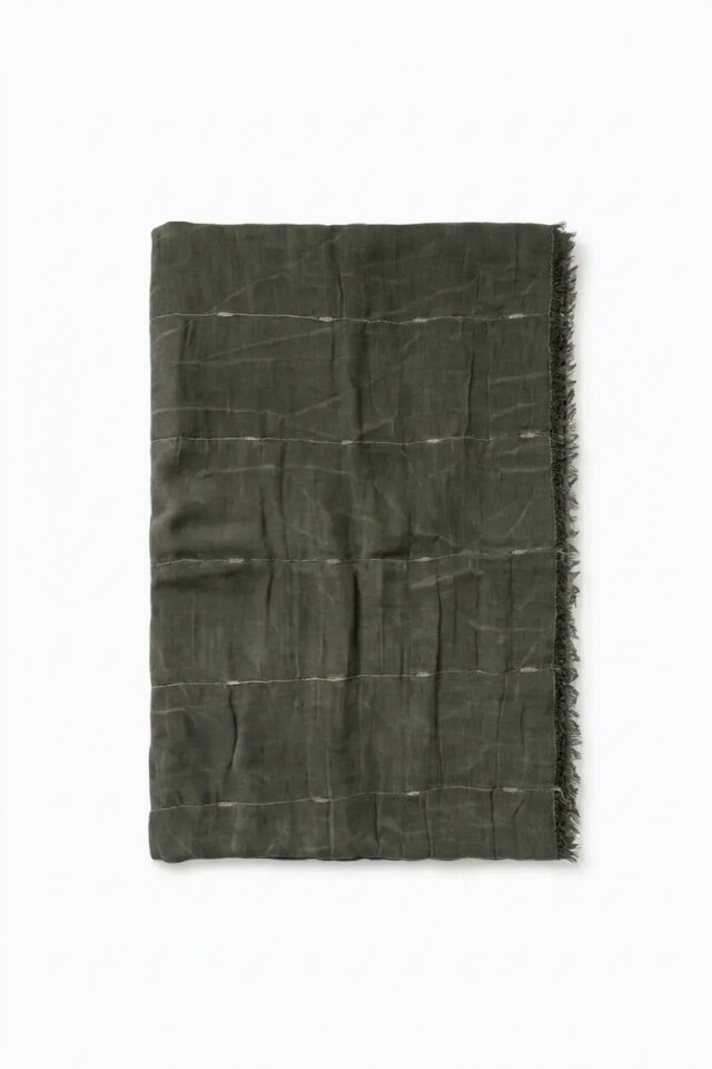 Pashmina con textura verde oliva