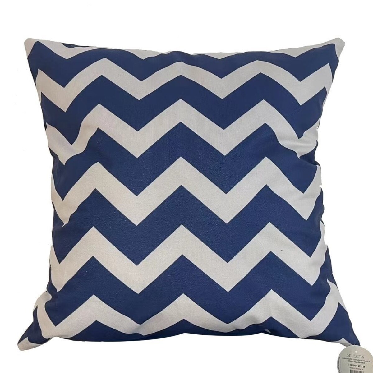 ALMOHADON ESTAMPADO 45x45CM ZIGZAG AZUL/BLANCO 
