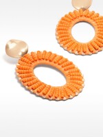 Pendientes Maxi Con Cuentas naranja