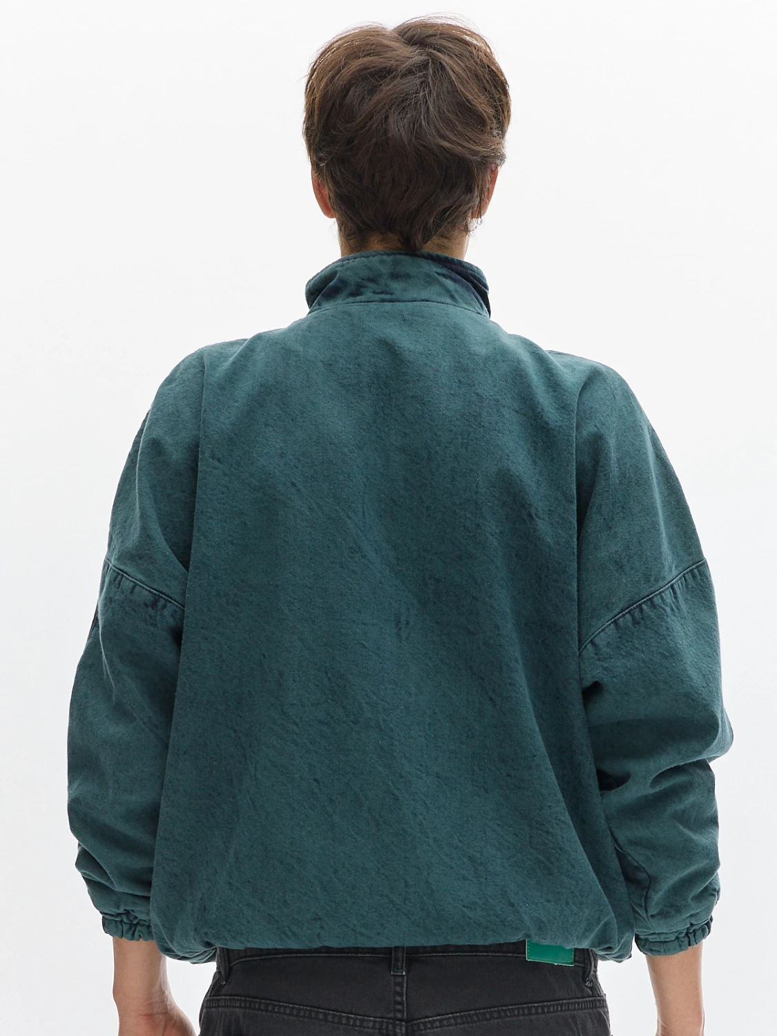 Campera Olímpica Denim Washed M verde l