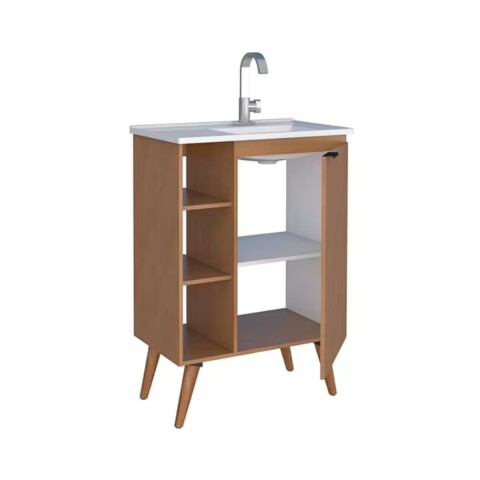 Mueble de baño de pie Hortensia Jequitibá 62 cm con bacha de resina Mueble De Baño De Pie Hortensia Jequitibá 62 Cm Con Bacha De Resina