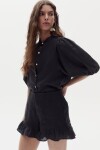 Camisa Bubble en Lino Negro