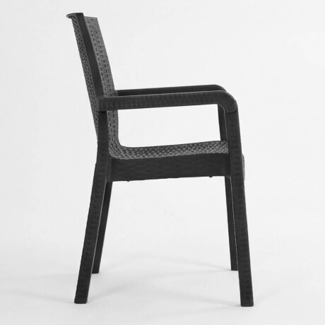 Silla Jardín Rattan Exterior Balcón Apilable UV 150k Negro