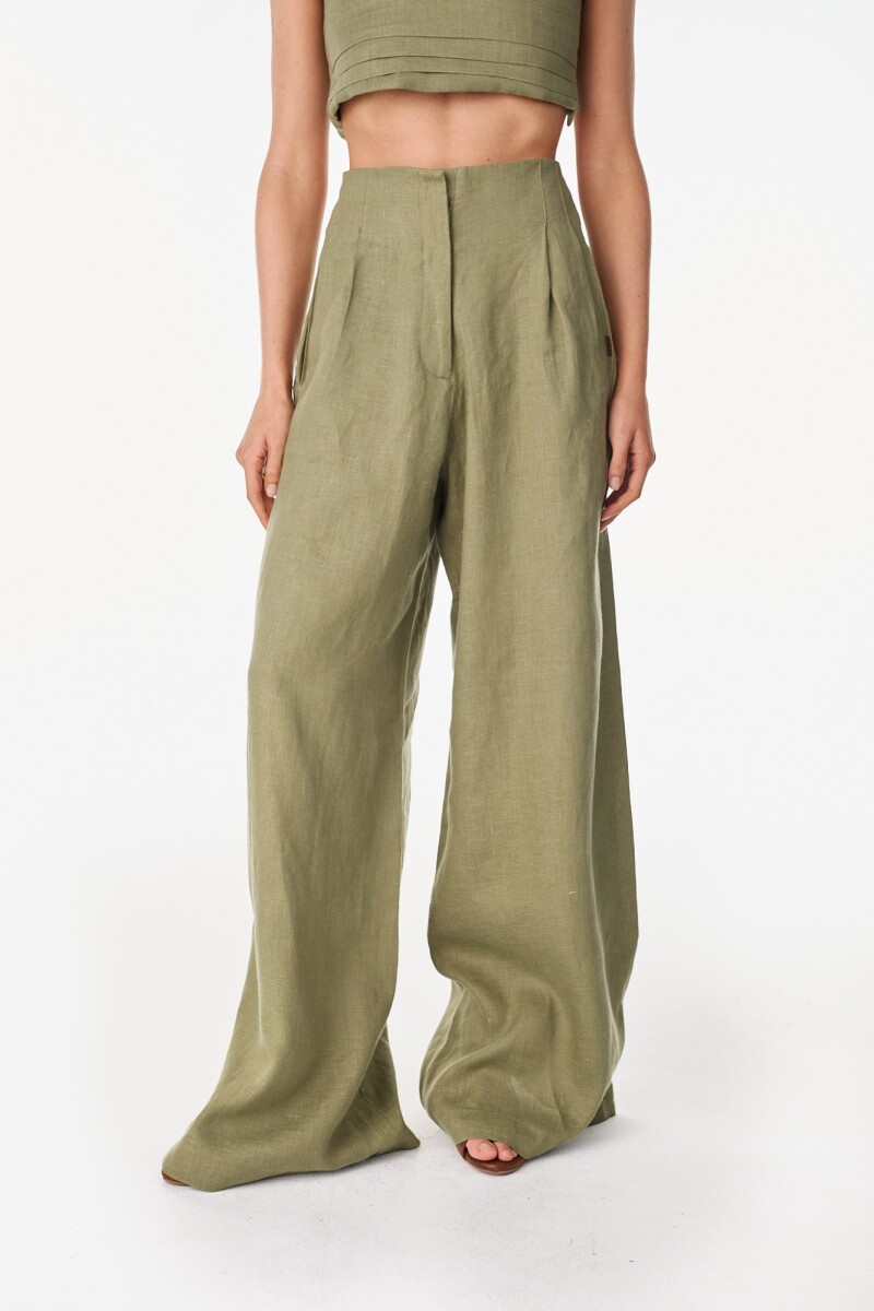 Pantalon Lino Soft Verde