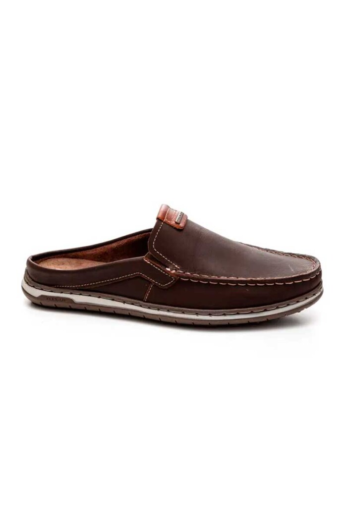 ZUECO PEGADA CUERO Marron