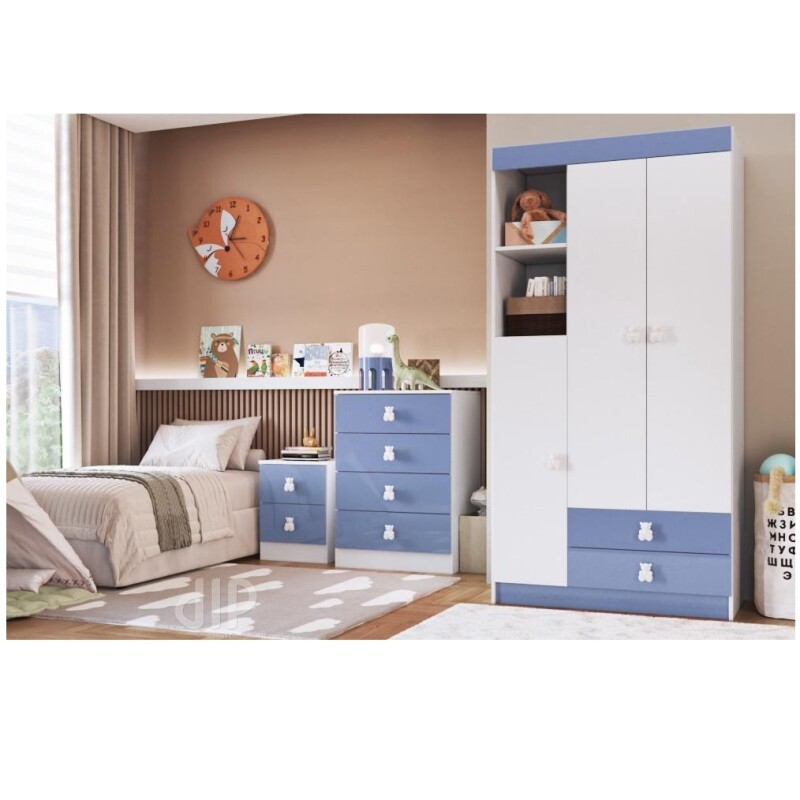 Cómoda Cajonera 4 Cajones Mueble Infantil Flex Rosa/celeste Cómoda Cajonera 4 Cajones Mueble Infantil Flex Rosa/celeste