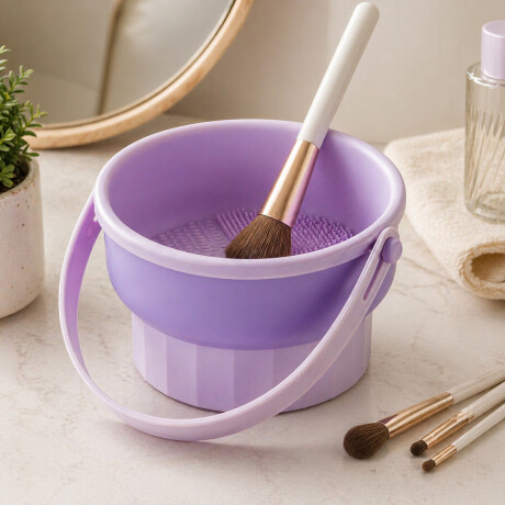 Organizador y Limpiador de Brochas Violeta