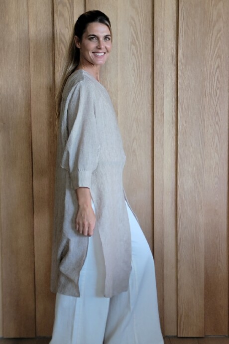 Kimono Ola Lino Tostado