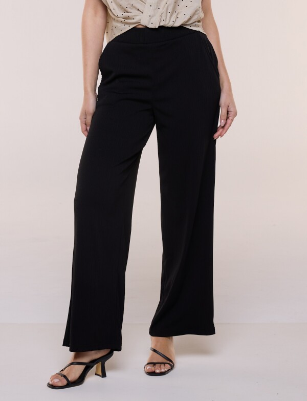 Pantalon Wide Leg Plisado NEGRO