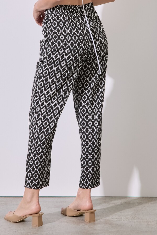 Pantalon Printed NEGRO/BLANCO