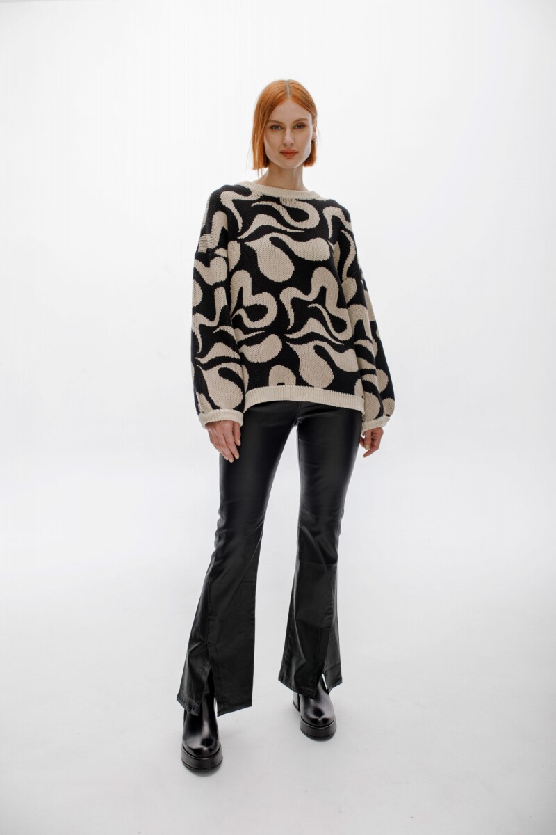 Sweater Tundra Negro/Beige