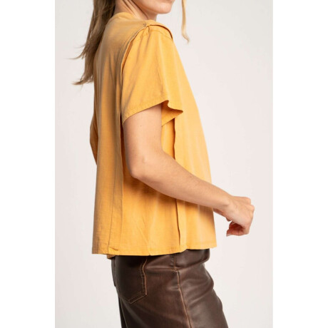 Remera Algodón Mamga Corta Amarillo Mostaz